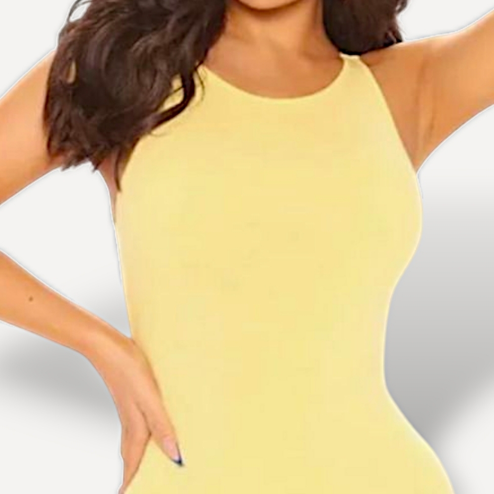 ✨NWT! Yellow Sleeveless Midi T-shirt Dress by Fashion Nova